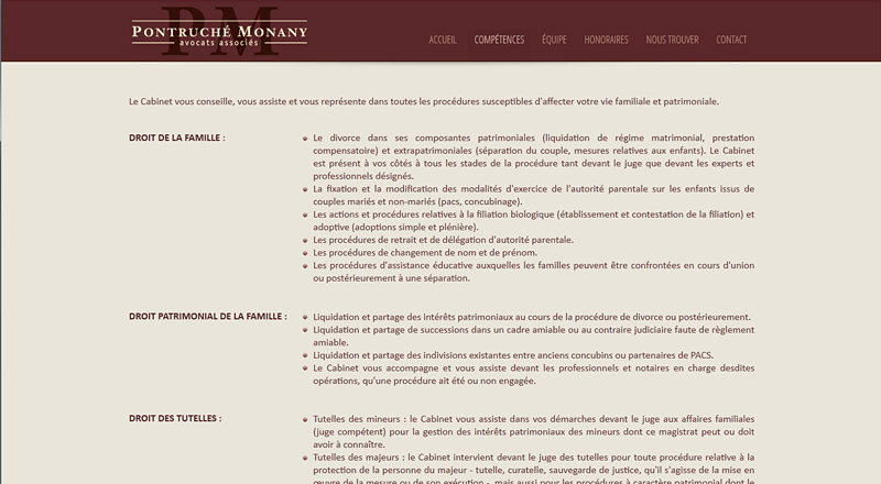 SCP Pontruché-Monany Cabinet d’avocats 2014