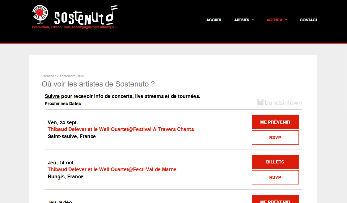 Sostenuto – Production, Édition, Tour, Accompagnement artistique